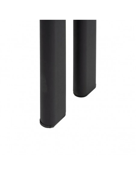 Banqueta de design KOBE 75 cm, tecido cinza e metal cor preto