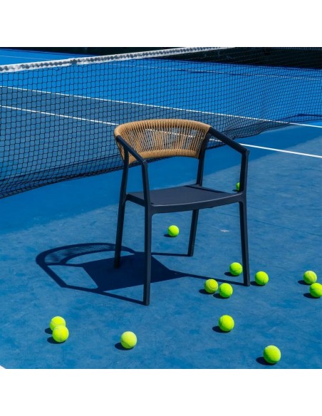 Silla apilable exterior RIVIERA de Polipropileno y Cuerda