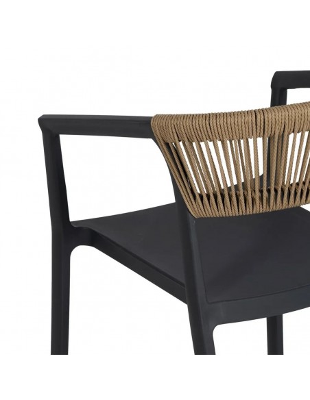 Silla apilable exterior RIVIERA de Polipropileno y Cuerda