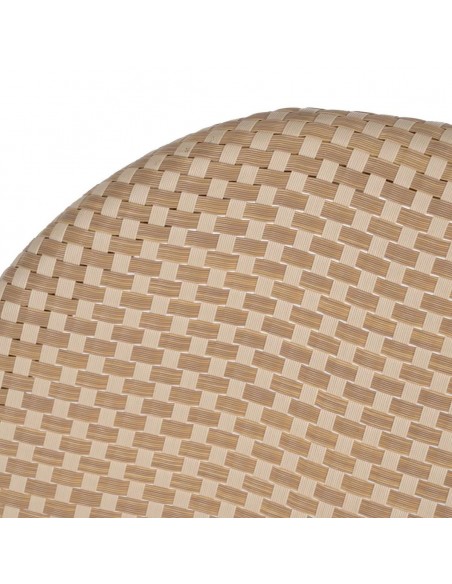 Silla apilable de Aluminio símil ratán y Textileno beige BREEZE