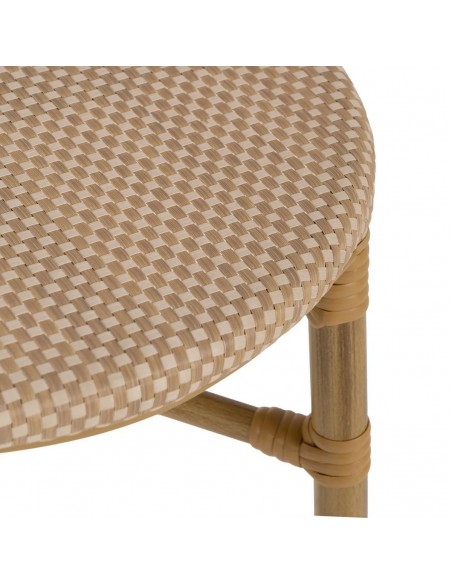 Silla apilable de Aluminio símil ratán y Textileno beige BREEZE