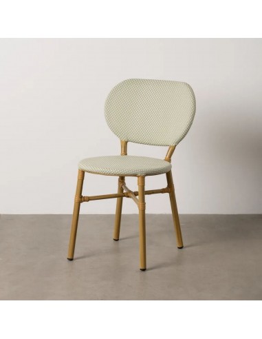 Cadeira empilhável em alumínio tipo rattan e...