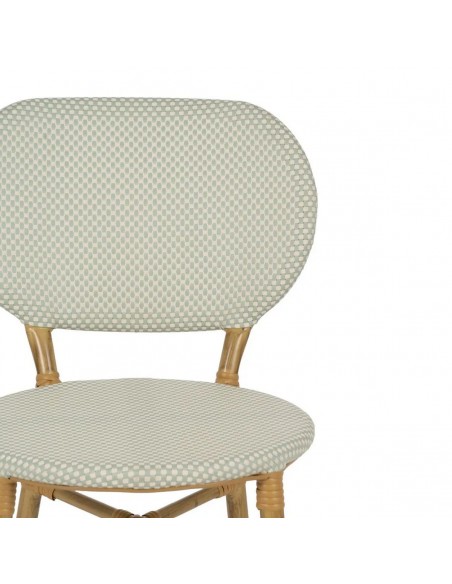 Silla apilable de Aluminio símil ratán y Textileno aguamarina BREEZE