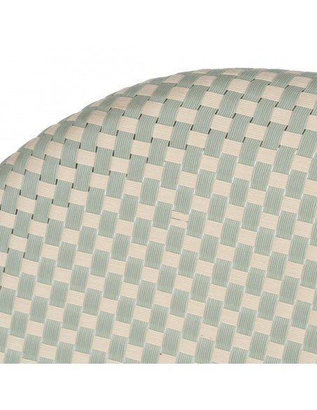 Silla apilable de Aluminio símil ratán y Textileno aguamarina BREEZE