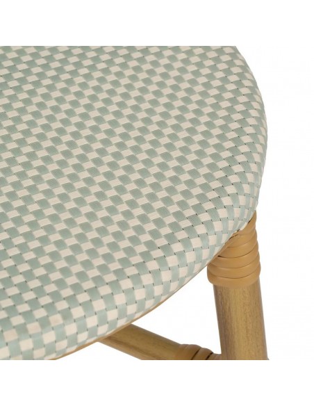 Silla apilable de Aluminio símil ratán y Textileno aguamarina BREEZE