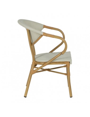 Silla con brazos apilable de Aluminio símil...