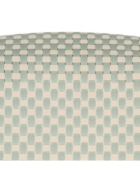 Cadeira com braços empilháveis, fabricada em alumínio tipo rattan e textilene BREEZE água-marinha