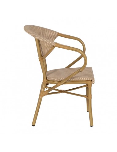 Silla, con brazos apilable de Aluminio símil...