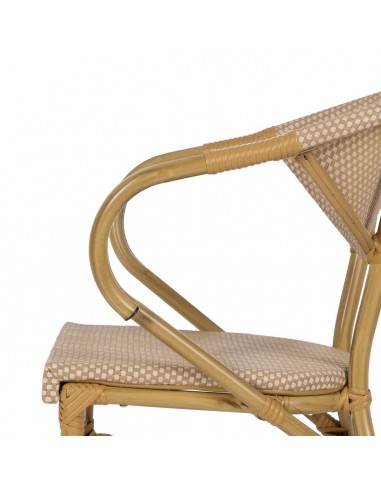 Silla, con brazos apilable de Aluminio símil...