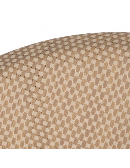 Cadeira com braços empilháveis, em alumínio tipo rattan e textilene bege BREEZE