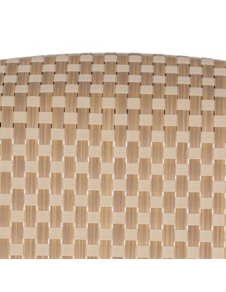Cadeira com braços empilháveis, em alumínio tipo rattan e textilene bege BREEZE