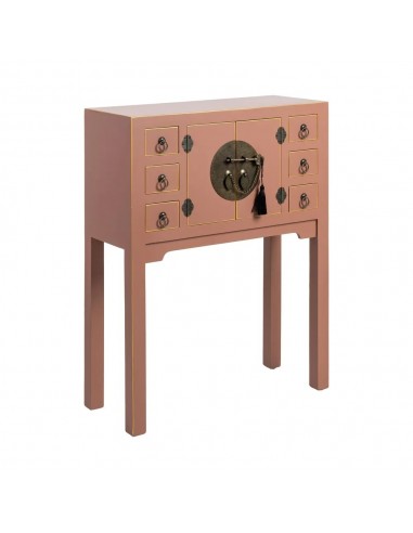 Consola Oriental SHIAN 63 x 26, moka, 2puertas y 6 cajones