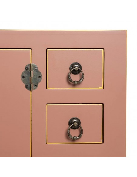 Consola Oriental SHIAN 63 x 26, moka, 2puertas y 6 cajones