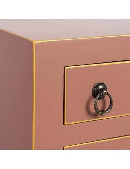 Mesa de Console Oriental SHIAN, 63 x 26, Mocha, 2 Portas e 6 Gavetas