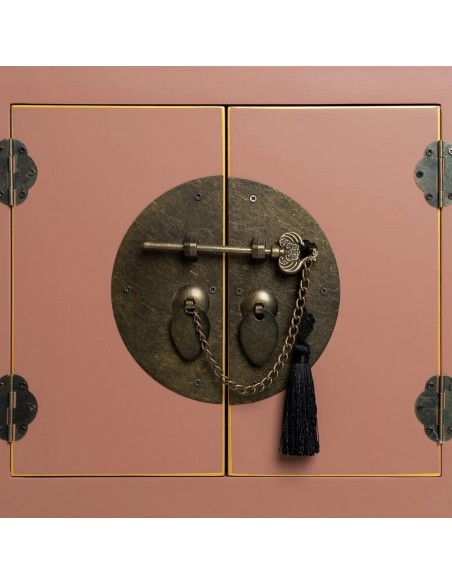 Guarda-roupa oriental SHIAN, 55 x 185 cm, cor mocha. 2 portas e 2 gavetas