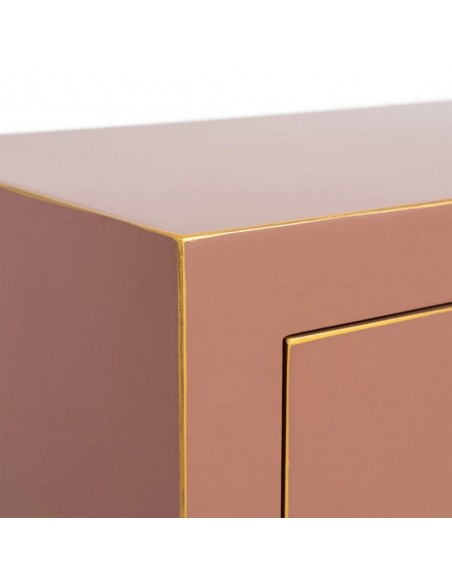 Mesa de Centro Oriental SHIAN, 45 x 26, Mocha, 2 Portas e 1 Gaveta