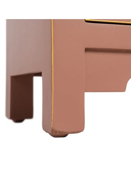 Mesa de Centro Oriental SHIAN, 45 x 26, Mocha, 2 Portas e 1 Gaveta