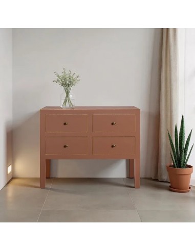 Cómoda de diseño Oriental HANZO 80 x 66 moka, 4...