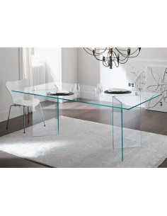 Mesa BURANO sala de Jantar 180x90 Vidro Transparente 2