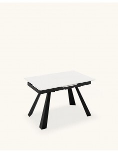 Mesa extensível JUDY 120 (150) x 80, porcelana branca e... 2
