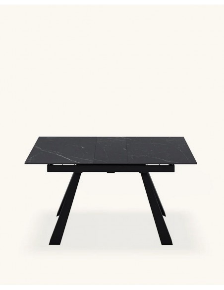 Mesa extensível JUDY 160(220) x 90, porcelânico e metal preto
