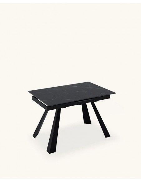 Mesa extensível JUDY 140(180) x 90, porcelânico e metal preto