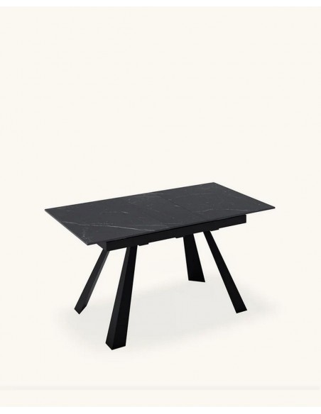 Mesa extensível JUDY 140(180) x 90, porcelânico e metal preto
