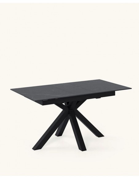 Mesa extensible ARGO 120(150) x 80, porcelánico y metal negro