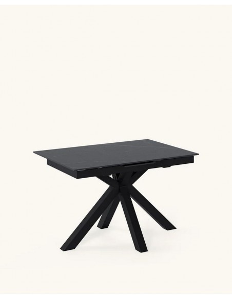 Mesa extensível ARGO 140 (180) x 90, porcelânico e metal preto