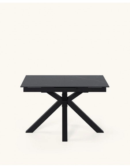 Mesa extensible ARGO 140(180) x 90, porcelánico y metal negro