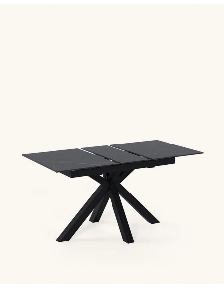 Mesa extensible ARGO 140(180) x 90, porcelánico y metal negro