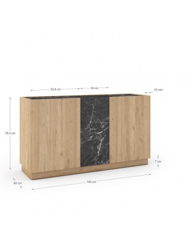 Aparador DIONE 140 x 42, 3 Puertas en Melamina...