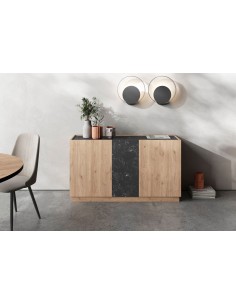 Aparador DIONE 140 x 42, 3 portas em melamina de carvalho... 2