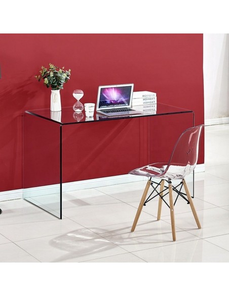 Mesa escritorio minimalista Burano 120x60, Cristal Templado