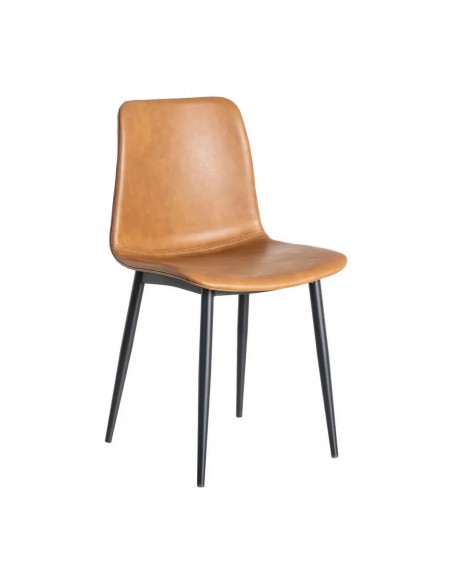 Silla vintage de estilo industrial TRIXIE en símil piel y metal