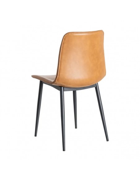 Silla vintage de estilo industrial TRIXIE en símil piel y metal