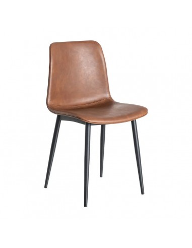 Silla vintage de estilo industrial TRIXIE en símil piel y metal