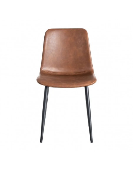 Silla vintage de estilo industrial TRIXIE en símil piel y metal