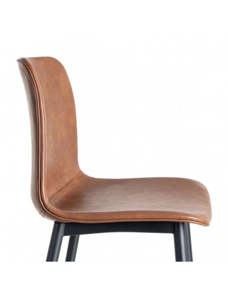 Silla vintage de estilo industrial TRIXIE en símil piel y metal