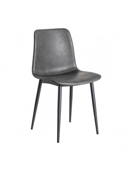 Silla vintage de estilo industrial TRIXIE en símil piel y metal