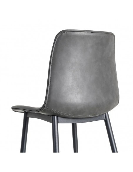 Silla vintage de estilo industrial TRIXIE en símil piel y metal