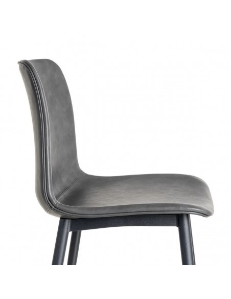 Silla vintage de estilo industrial TRIXIE en símil piel y metal