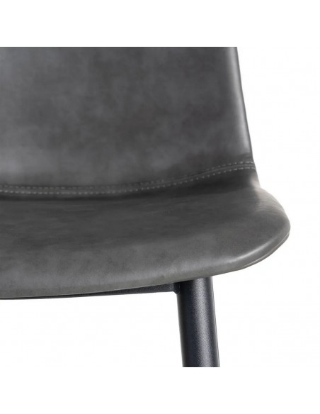 Silla vintage de estilo industrial TRIXIE en símil piel y metal