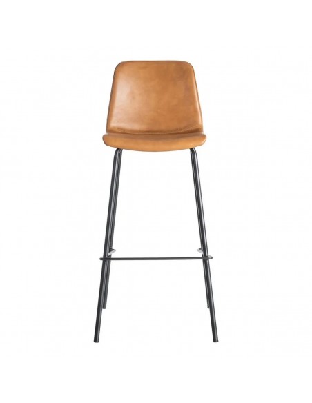 Taburete vintage de estilo industrial TRIXIE 76, símil piel y metal