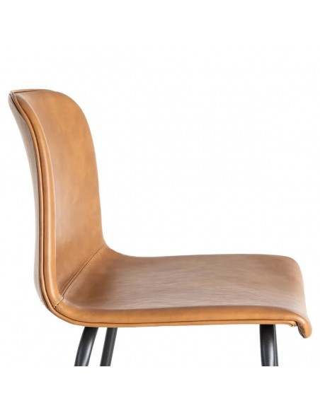 Banco vintage TRIXIE 76 estilo industrial em couro sintético e metal