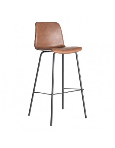Taburete vintage de estilo industrial TRIXIE 76, símil piel y metal