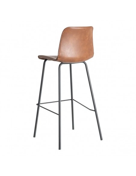 Taburete vintage de estilo industrial TRIXIE 76, símil piel y metal