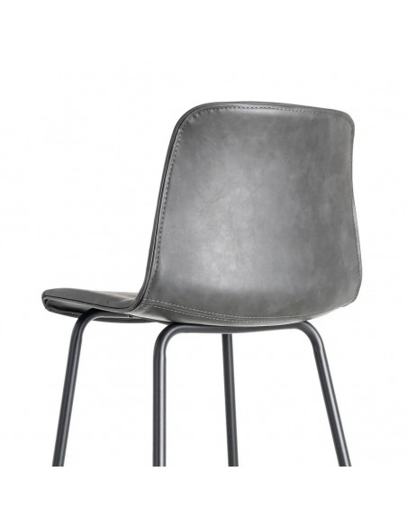 Taburete vintage de estilo industrial TRIXIE 76, símil piel y metal