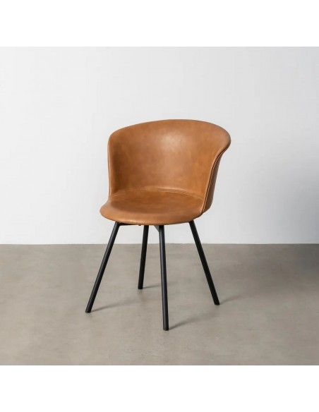 Cadeira vintage ROXIE estilo industrial em couro sintético e metal