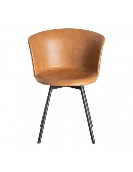 Cadeira vintage ROXIE estilo industrial em couro sintético e metal